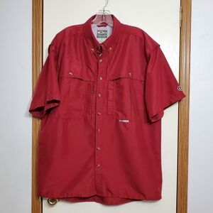 Drake Waterfowl Mens Sz Small Vented Wingshooters Short Sleeve Maroon